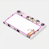 Post-it® Beautifu Couleur rose avec pattes chatons mignons  (Incliné)