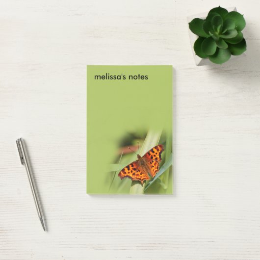 Post-it® Beautiful Orange Satyr Comma Butterfly (Bureau)
