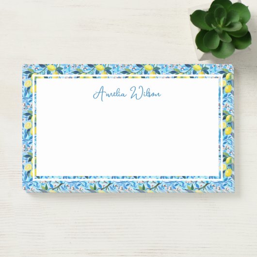 Post-it® Beautiful Pattern of Vibrant Lemons Personalized (Bureau)