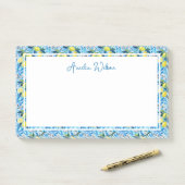 Post-it® Beautiful Pattern of Vibrant Lemons Personalized (Sur un bureau)