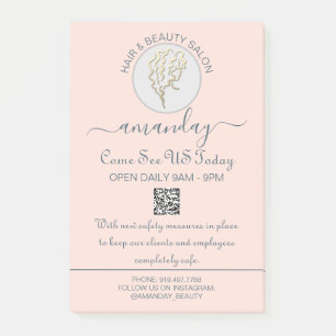 Post-it® Beauty Salon Be Safe Logo Coiffeur QR Code