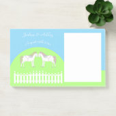 Post-it® Beaux Chevaux Blancs pour Mariage sur Mesure (Bureau)