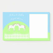 Post-it® Beaux Chevaux Blancs pour Mariage sur Mesure (Devant)