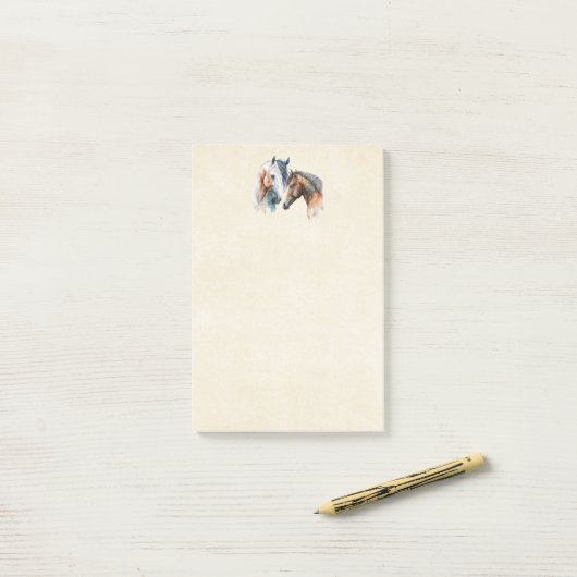 Post-it® Beaux Chevaux Style Boho Occidental (Sur un bureau)