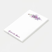 Post-it® Beaux Coquelicots Violets Nom Inscrit (Incliné)