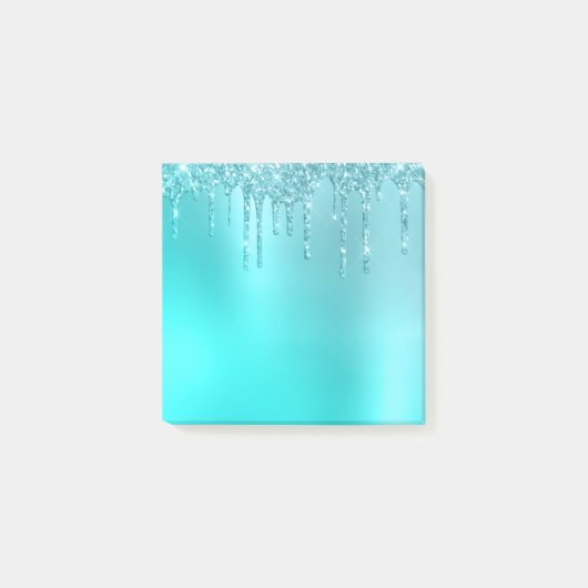 Post-it® Beaux gouttes d'parties scintillant à la menthe bl (Devant)