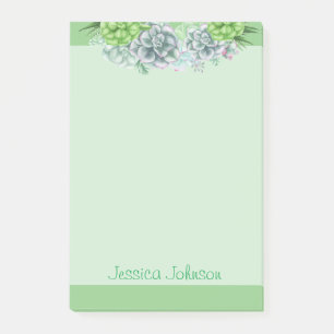 Post-it® Beaux Plantes Succulentes Amoureux Personnalisé Po