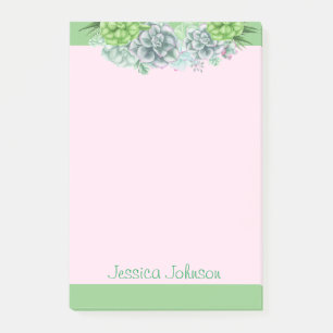 Post-it® Beaux Plantes Succulentes Amoureux Personnalisé Po