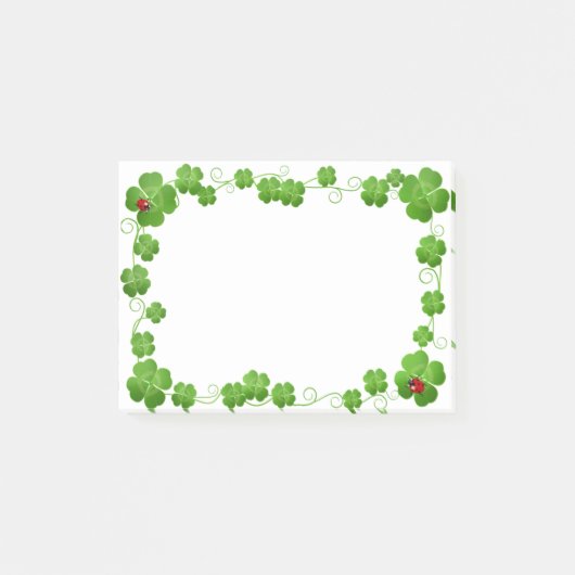 Post-it® Beaux Trèfles à Quatre Feuilles & Coccinelles Post (Devant)
