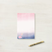 Post-it® Bébé adorable flamant rose floral (Sur un bureau)
