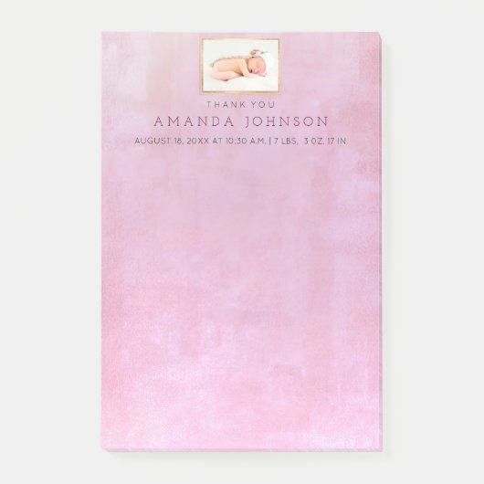 Post-it® Bébé Annouement Merci Cadeau Favoriser (Devant)