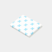 Post-it® Bébé bleu croix coutures sur blanc (Incliné)