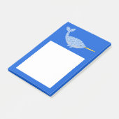 Post-it® Bébé bleu mignon garçon Narwhal (Incliné)