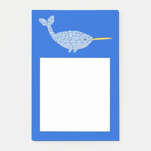 Post-it® Bébé bleu mignon garçon Narwhal (Devant)