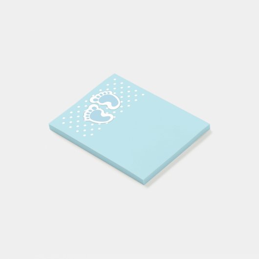 Post-it® Bébé bleu mou Pieds de garçon (Incliné)
