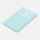 Post-it® Bébé bleu mou Pieds de garçon (Incliné)