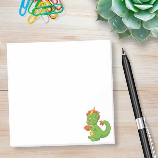 Post-it® Bébé dragon mignon tenant une tasse