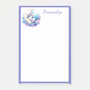 Post-it® Bébé Licorne Mignon Endormi sur la Lune Personnali