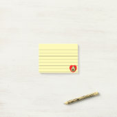 Post-it® Bébé mignon Dessin Avocado En Coeur Rouge Linqué 4 (Sur un bureau)