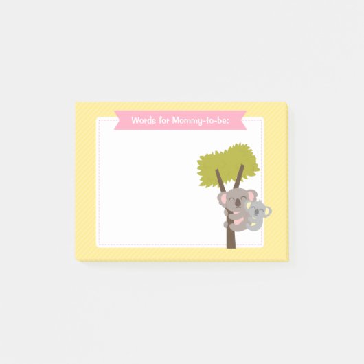 Post-it® Bébé mignon Koala Ours et Baby shower maman (Devant)