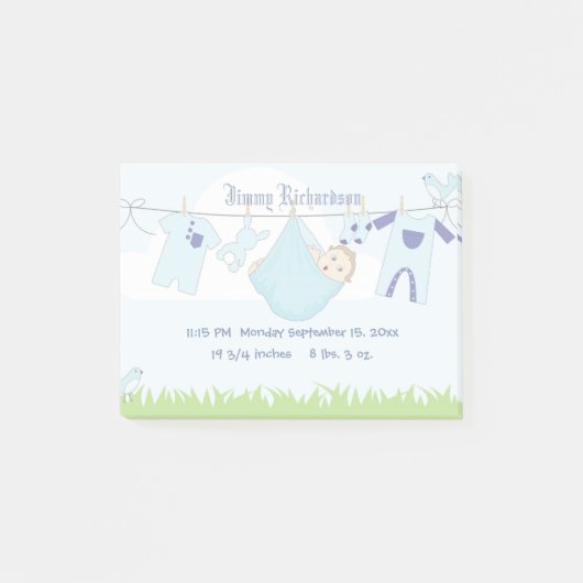 Post-it® Bébé mignon ligne de vêtements pour garçon (Devant)