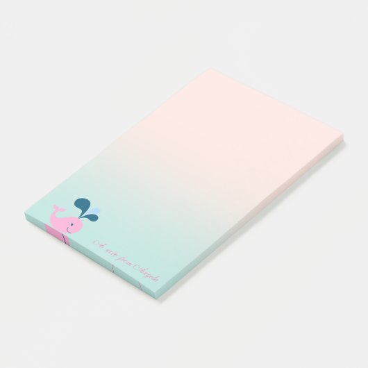 Post-it® Bébé mignonne adorable baleine (Incliné)