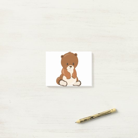 Post-it® Bébé ours (Sur un bureau)