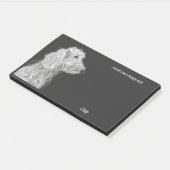 Post-it® Bedlington Terrier Art Abstrait Nom du chien (Incliné)