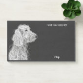 Post-it® Bedlington Terrier Art Abstrait Nom du chien (Bureau)