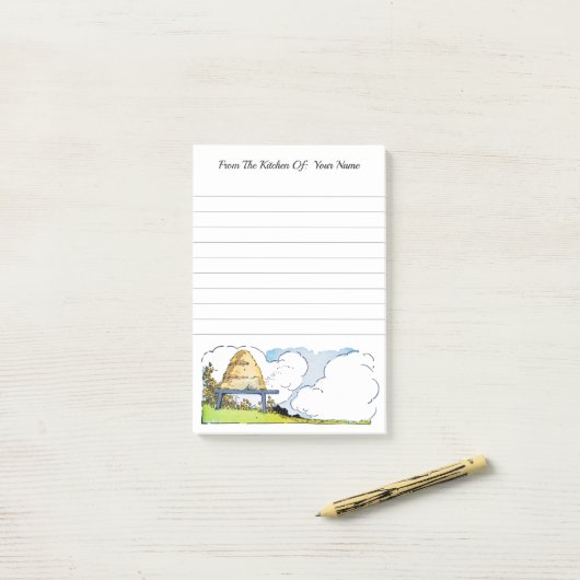 Post-it® Bee Hive Paysage Etching Custom Post it Notes (Sur un bureau)