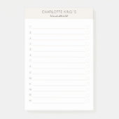 Post-it® Beige blanc post-it moderne personnalisable Notes (Devant)