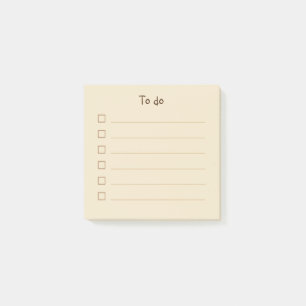 Post-it® Beige et marron minimaliste À faire