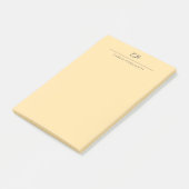 Post-it® Beige Modern Monogrammed Calligraphy Plain Name (Incliné)