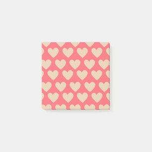 Post-it® Beige Rouge mignon Simple Motif de coeur