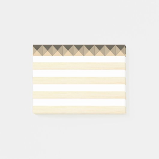 Post-it® Beige Taupe et Rayures Blanches (Devant)