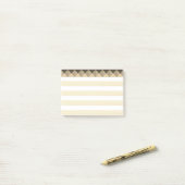 Post-it® Beige Taupe et Rayures Blanches (Sur un bureau)