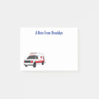 Belle ambulance rouge caricature van