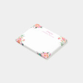 Post-it® Belle aquarelle violet Fleurs roses (Incliné)