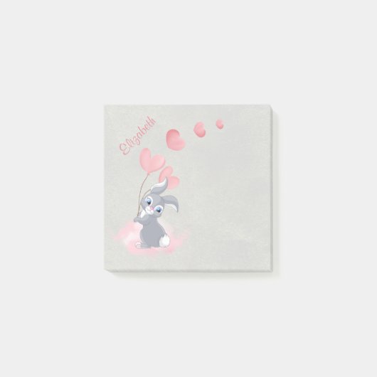 Post-it® Belle Caricature Bunny Valentine Notes (Devant)