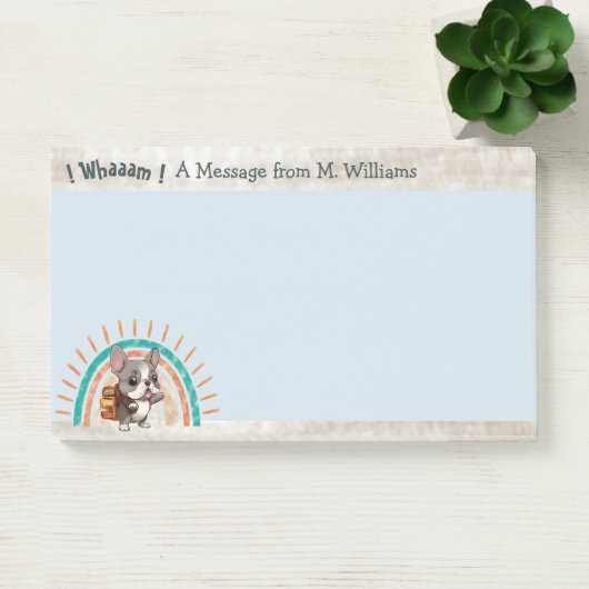 Post-it® Belle caricature French Bulldog de retour à l'écol (Bureau)