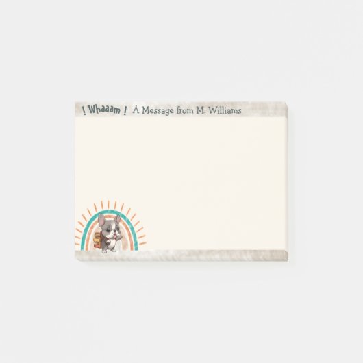 Post-it® Belle caricature French Bulldog de retour à l'écol (Devant)