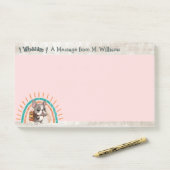 Post-it® Belle caricature French Bulldog de retour à l'écol (Sur un bureau)