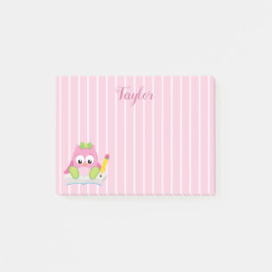 Post-it® Belle Chouette rose et blanche Chouette rose