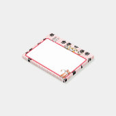 Post-it® Belle couleur rouge avec pattes chatons mignons 4" (Incliné)