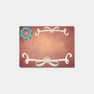 Post-it® Belle Cravate de Bow victorienne avec Monogramme