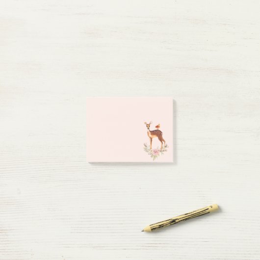 Post-it® Belle Doe Brown avec points blancs (Sur un bureau)