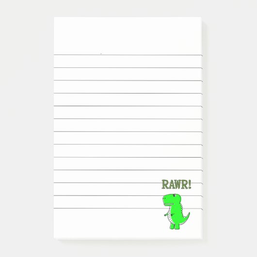 Post-it® Belle et en colère T-Rex RAWR Linked (Devant)