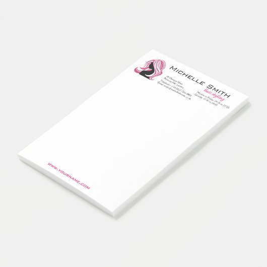 Post-it® Belle fille avec le marquage à chaud rose de (Incliné)