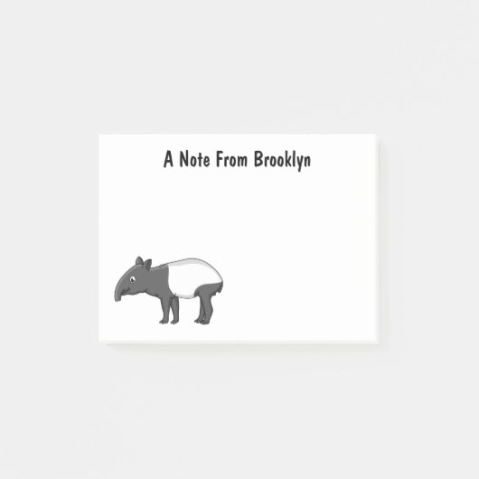 Post-it® Belle illustration de tapir de dessin animé (Devant)