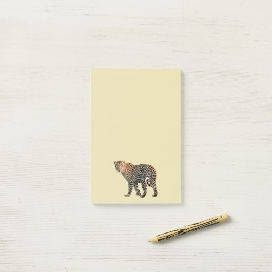 Post-it® Belle image léopard tachetée (Sur un bureau)